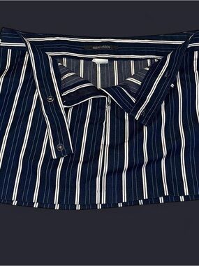 Mimi Chica Navy and White Striped Mini Skirt